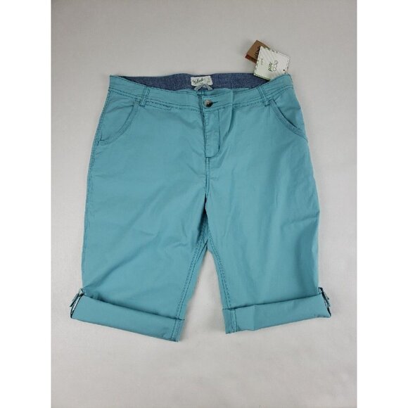 Woolrich Vista Point Eco Rich Capri Pants Teal Womens 12 Convertible Shorts - Picture 3 of 13